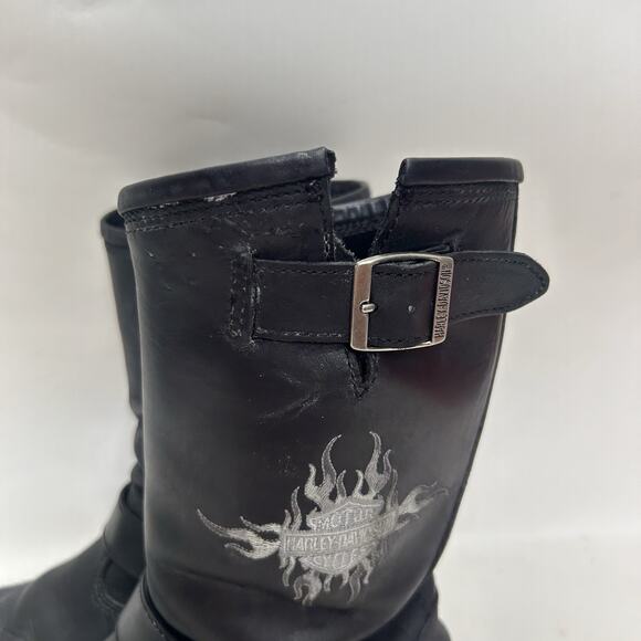 Harley Davidson Embroidered Flames Engineer Boots “Black” main image 8